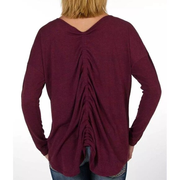 Miss Me Sz S Womens Tribal Beaded Embellished Gathered Ruched Blouse Top Aztec - Picture 7 of 10